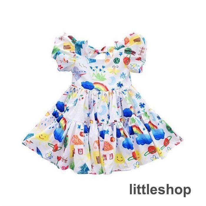 ワンピース キッズ 半袖 ドレス 子供 カラフル フレア 子ども 女の子 プリンセス 結婚式 キッズドレス 子供ドレス 子供服 ジュニア ガールズ かわいい おしゃれ