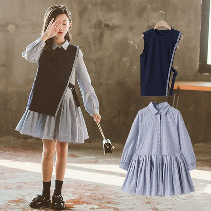 ワンピース 子供用 女の子 ワンピース ベスト 2点セット キッズ 子供服 フォーマルワンピース ガールズ ワンピース 長袖 発表会 七五三 お姫様 ワンピース 可愛い 通園 通学 入学 入園式 卒業式 子ども ワンピース 5Qta139