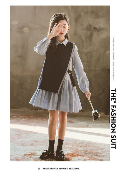 ワンピース 子供用 女の子 ワンピース ベスト 2点セット キッズ 子供服 フォーマルワンピース ガールズ ワンピース 長袖 発表会 七五三 お姫様 ワンピース 可愛い 通園 通学 入学 入園式 卒業式 子ども ワンピース 5Qta139