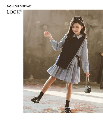 ワンピース 子供用 女の子 ワンピース ベスト 2点セット キッズ 子供服 フォーマルワンピース ガールズ ワンピース 長袖 発表会 七五三 お姫様 ワンピース 可愛い 通園 通学 入学 入園式 卒業式 子ども ワンピース 5Qta139