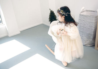 チュールワンピース ドレス キッズ 長袖 ワンピース ベビー 女の子 子ども服 フォーマル 紗裙 結婚式 七五三 Aライン 発表会ドレス 上品 女の子ワンピース お姫様 パーティー キッズダンス レー