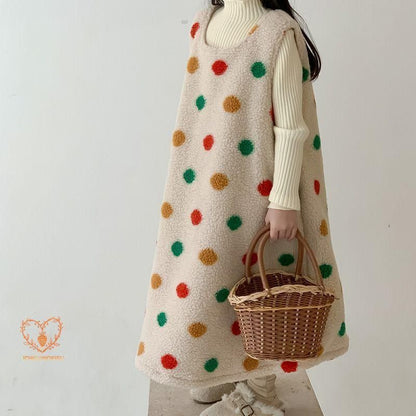 ワンピース キッズ 子供服 女の子 袖なしフロック虹色ドット柄ワンピース ベビー服 春秋冬 フォーマル 子ども服 赤ちゃん 女児 子供ドレス 結婚式 おしゃれ 可愛