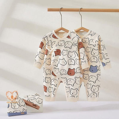 ロンパース 長袖 綿 帽子付き ベビー服 女の子 男の子 カバーオール キッズ 新生児 赤ちゃん 子供服 春秋冬 おしゃれ 可愛い 52 59 66cm 子ども服 ルームウェア