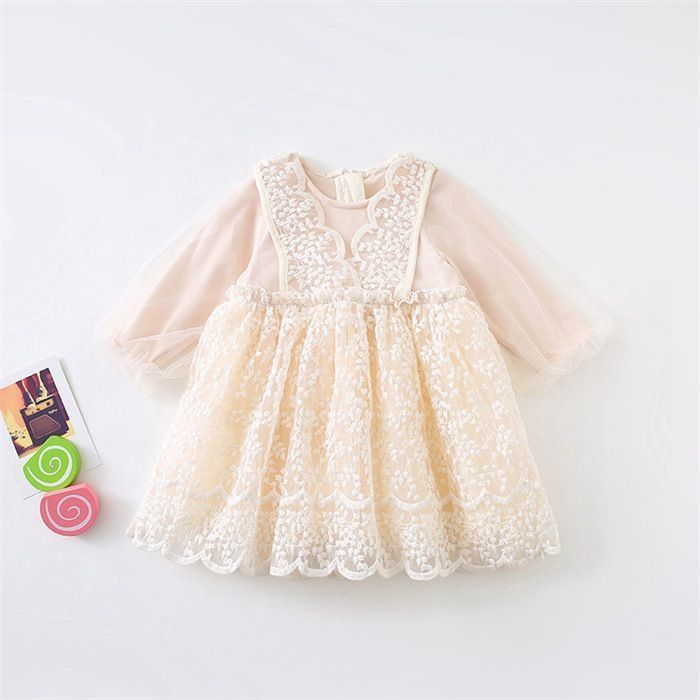 ベビー ドレス 長袖 セレモニードレス チュールワンピース キッズドレス 子供ドレス 女の子 レースドレス 子供ワンピース 子ども服 チュチュ ふわふわ 結婚式 春夏秋 誕生日 幼稚園 保育園 プレゼント 出産祝い jiangge01