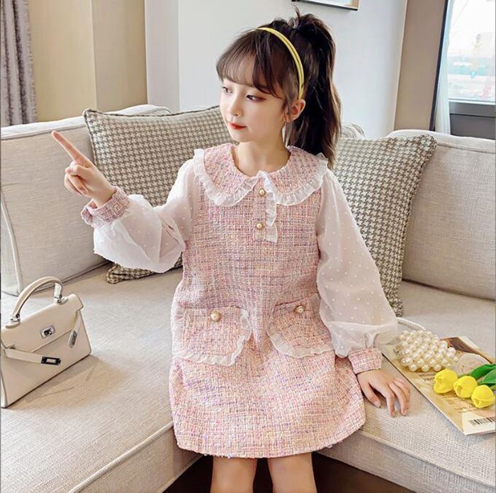 スーツ 女の子 入学式 フォーマル 子供 ワンピース セレモニー 服 きれいめ チュニック 子ども 子供服 ピアノ発表会 キッズ おしゃれ 春 結婚式 春 ツイード 110 120 130 140