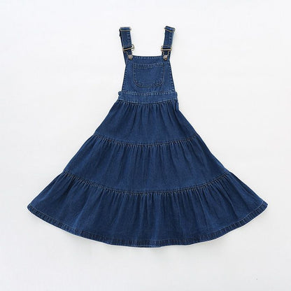 ワンピース 女の子 サロペット ジャンスカート キッズ デニム オールインワン 入学式 サロペットワンピース ジャンパースカート オーバーオール ドレス 綿100 子ども服 可愛い ロングワンピース