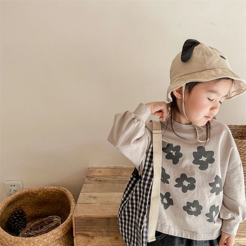 子供服 長袖トップス 長袖 プルオーバー 花柄 韓国風 子ども服 こども服 女の子 男の子 春 80 90 100 110 120 130 かわいい 通学 カジュアル シンプル キッズ おしゃれ ビッグシルエット