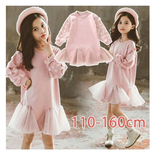 ワンピース 女の子 パーカー ワンピース キッズ 子供ドレス 春秋 長袖 ロング丈 切り替え 切り替え 子供服 長袖 入学式 トップス 子ども服 可愛い 通学 卒業式 結婚式 暖かい 子供服 xzxiaoyun245