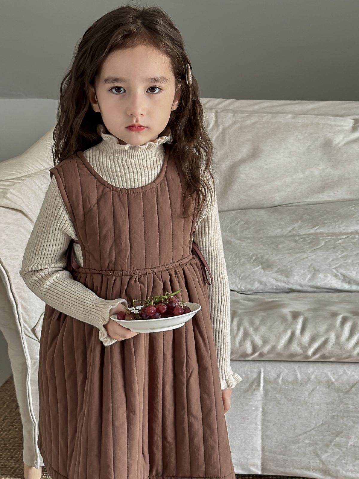 ワンピース 韓国子供服 女の子 可愛い 無地 綿 キッズワンピ 袖なし ベスト 丸襟 ドレス ソフト 肌に優しい 子ども服 普段着 カジュアル お出かけ 通学lanmm01