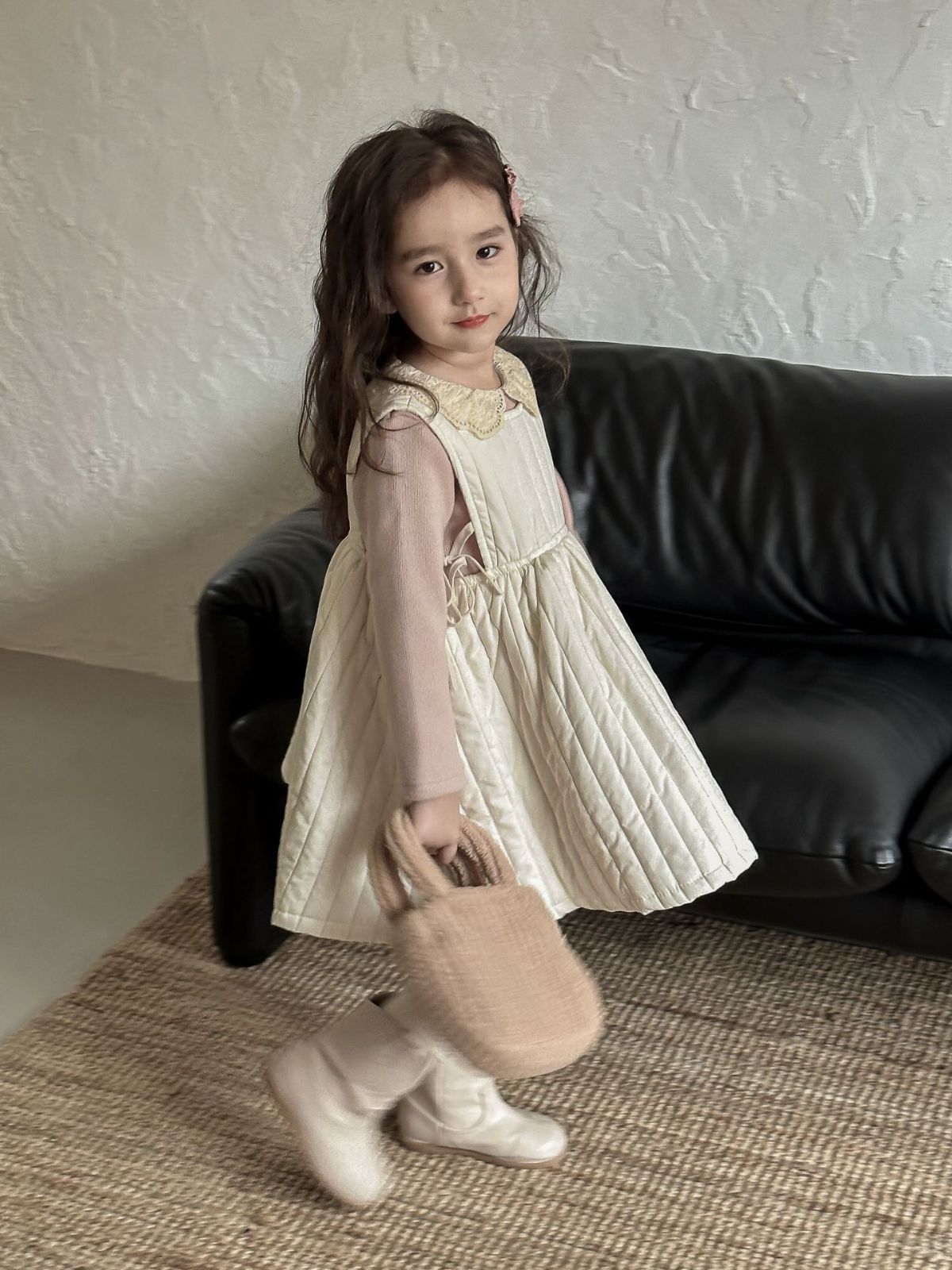 ワンピース 韓国子供服 女の子 可愛い 無地 綿 キッズワンピ 袖なし ベスト 丸襟 ドレス ソフト 肌に優しい 子ども服 普段着 カジュアル お出かけ 通学lanmm01