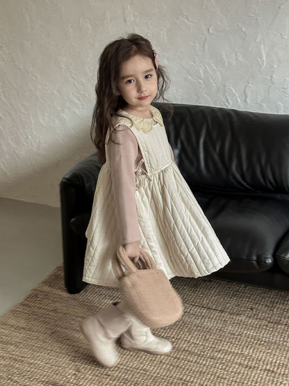 ワンピース 韓国子供服 女の子 可愛い 無地 綿 キッズワンピ 袖なし ベスト 丸襟 ドレス ソフト 肌に優しい 子ども服 普段着 カジュアル お出かけ 通学lanmm01