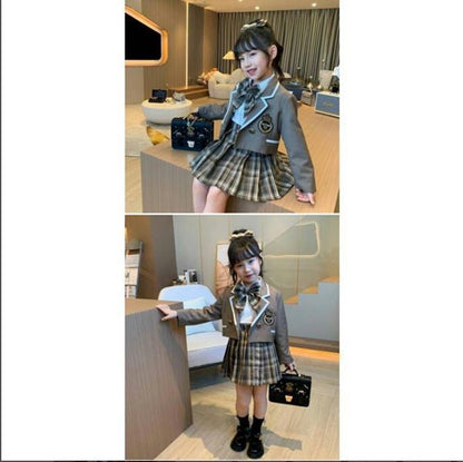 卒業式 スーツ 女の子 小学生 スーツ キッズ 女の子 フォーマル セットアップ 3点セット 入学式 卒園式 ジャケット スカート シャツ 子供服 子供 長袖 チェック柄 子ども オシャレ 上下セット 韓国風