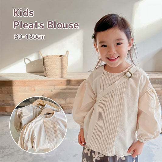 ブラウス 子供服 長袖 プルオーバー ボリュームスリーブ シャツ 韓国風 ゆったり 子ども服 こども服 女の子 春 夏 80 90 100 110 120 130 かわいい 通学 カジュアル シンプル キッズ おしゃれshenjia05