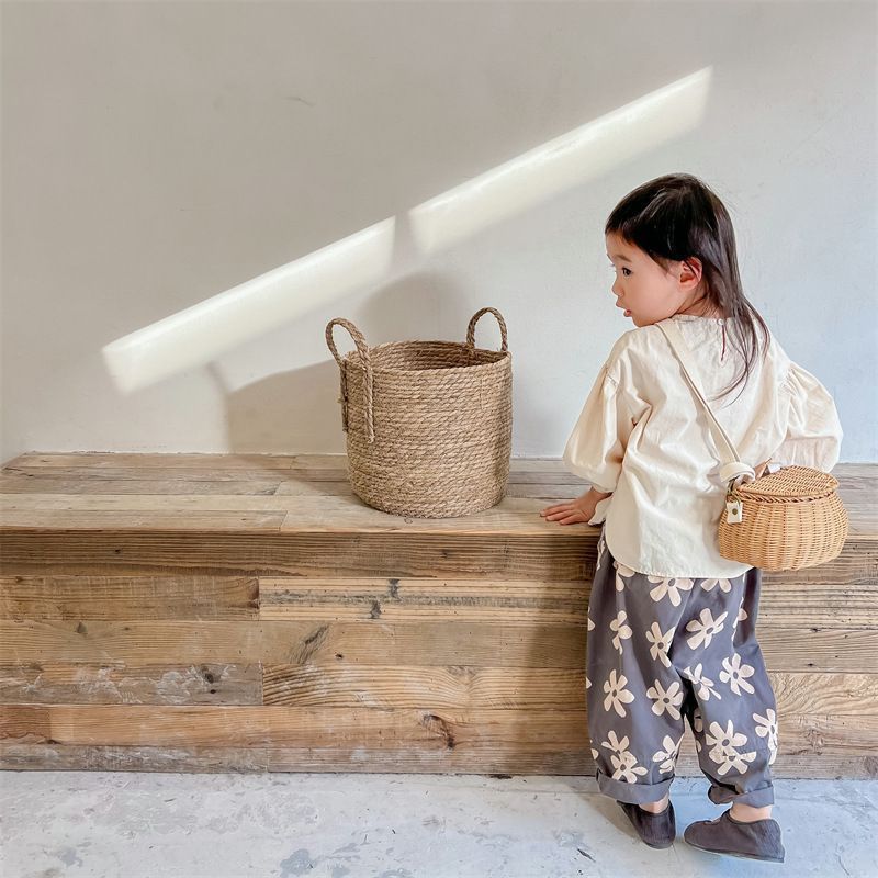 ブラウス 子供服 長袖 プルオーバー ボリュームスリーブ シャツ 韓国風 ゆったり 子ども服 こども服 女の子 春 夏 80 90 100 110 120 130 かわいい 通学 カジュアル シンプル キッズ おしゃれshenjia05