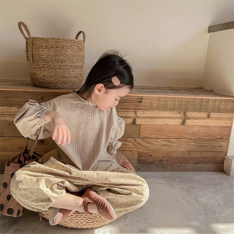 ブラウス 子供服 長袖 プルオーバー ボリュームスリーブ シャツ 韓国風 ゆったり 子ども服 こども服 女の子 春 夏 80 90 100 110 120 130 かわいい 通学 カジュアル シンプル キッズ おしゃれshenjia05