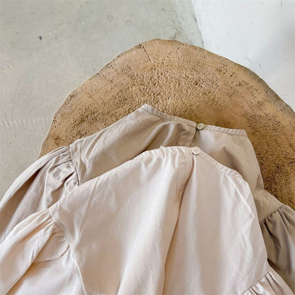 ブラウス 子供服 長袖 プルオーバー ボリュームスリーブ シャツ 韓国風 ゆったり 子ども服 こども服 女の子 春 夏 80 90 100 110 120 130 かわいい 通学 カジュアル シンプル キッズ おしゃれshenjia05