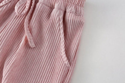 キッズ 上下セット 女の子 セットアップ 子供服 花柄 tシャツ 半袖tシャツ クルーネック ウエストゴム ワイドパンツ ストライプ柄 ポケット付き 子供 ベビー 子ども ベビー服 韓国風 夏 かわいい おしゃれ