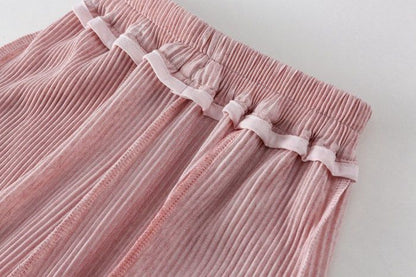 キッズ 上下セット 女の子 セットアップ 子供服 花柄 tシャツ 半袖tシャツ クルーネック ウエストゴム ワイドパンツ ストライプ柄 ポケット付き 子供 ベビー 子ども ベビー服 韓国風 夏 かわいい おしゃれ