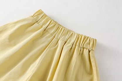 女の子 セットアップ 子供服 刺繍 タンクトップ 袖なしtシャツ クルーネック ウエストゴム ショートパンツ 無地 キッズ 上下セット 子供 子ども ベビー服 ルームウェア 韓国風 かわいい おしゃれ jiangge12