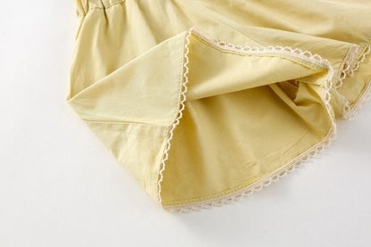 女の子 セットアップ 子供服 刺繍 タンクトップ 袖なしtシャツ クルーネック ウエストゴム ショートパンツ 無地 キッズ 上下セット 子供 子ども ベビー服 ルームウェア 韓国風 かわいい おしゃれ jiangge12