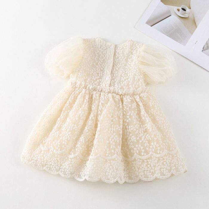 チュールワンピース 女の子 ドレス チュール キッズ ワンピース チュール袖 半袖 ベビー Aライン 子ども服 フォーマル 結婚式 七五三 発表会 上品 お姫様 パーティー レース 子供服 かわいい jiangge14