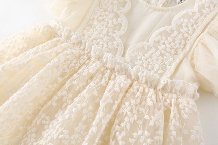 チュールワンピース 女の子 ドレス チュール キッズ ワンピース チュール袖 半袖 ベビー Aライン 子ども服 フォーマル 結婚式 七五三 発表会 上品 お姫様 パーティー レース 子供服 かわいい jiangge14