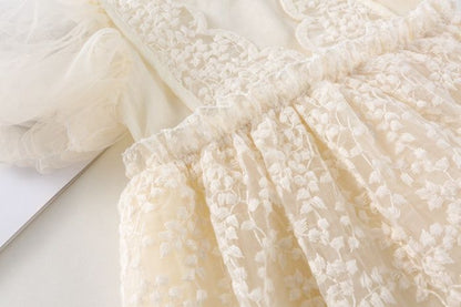 チュールワンピース 女の子 ドレス チュール キッズ ワンピース チュール袖 半袖 ベビー Aライン 子ども服 フォーマル 結婚式 七五三 発表会 上品 お姫様 パーティー レース 子供服 かわいい jiangge14