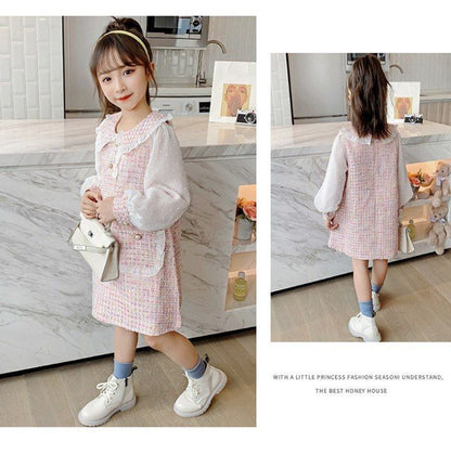 スーツ 女の子 入学式 フォーマル 子供 ワンピース セレモニー 服 きれいめ チュニック 子ども 子供服 ピアノ発表会 キッズ おしゃれ 春 結婚式 春 ツイード 110 120 130 140 150 入園式
