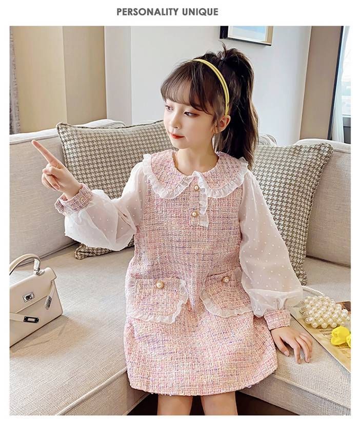 スーツ 女の子 入学式 フォーマル 子供 ワンピース セレモニー 服 きれいめ チュニック 子ども 子供服 ピアノ発表会 キッズ おしゃれ 春 結婚式 春 ツイード 110 120 130 140 150 入園式
