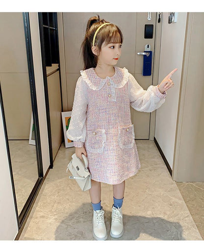 スーツ 女の子 入学式 フォーマル 子供 ワンピース セレモニー 服 きれいめ チュニック 子ども 子供服 ピアノ発表会 キッズ おしゃれ 春 結婚式 春 ツイード 110 120 130 140 150 入園式