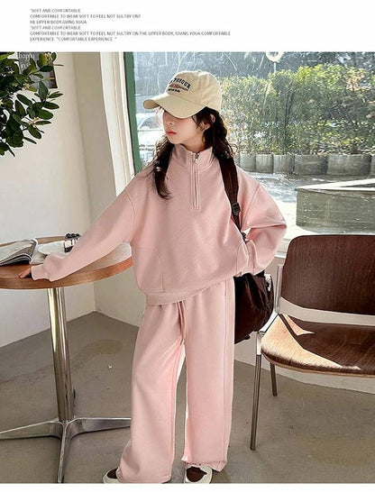 子供服 子ども用ジャージ セットアップ キッズ 女の子 長袖 スタンドカラー ファスナー リブ 春秋 新作 上下セット トップス パーカー ズボン スウェット スポーツウェア 運動着 おしゃれ ゆったり カジュアル