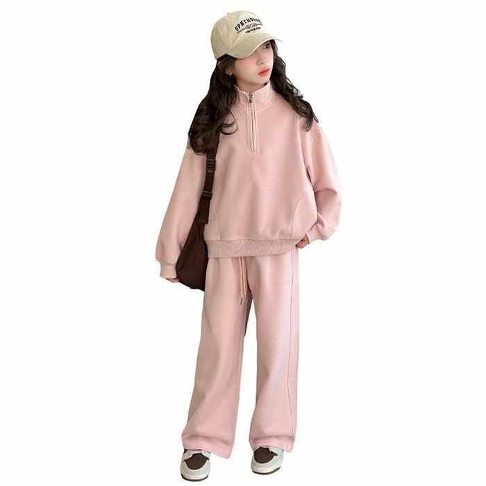 子供服 子ども用ジャージ セットアップ キッズ 女の子 長袖 スタンドカラー ファスナー リブ 春秋 新作 上下セット トップス パーカー ズボン スウェット スポーツウェア 運動着 おしゃれ ゆったり カジュアル