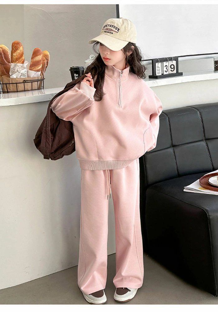 子供服 子ども用ジャージ セットアップ キッズ 女の子 長袖 スタンドカラー ファスナー リブ 春秋 新作 上下セット トップス パーカー ズボン スウェット スポーツウェア 運動着 おしゃれ ゆったり カジュアル