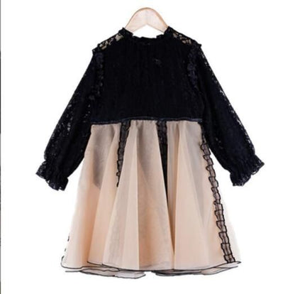 子供ドレス 発表会 フォーマルドレス 黒 七五三 卒業式 長袖ワンピース レース フォーマル 入学式 入園式 卒業式 子ども服 卒園式 発表会 結婚式 韓国 レースワンピース