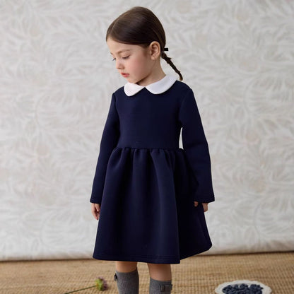 ワンピース キッズ 子供服フォーマル 女の子 長袖 白襟 こども服 子ども フォーマル 通園 通学 キッズ服 入園式 卒園式 入学式 発表会 結婚式 卒業式 シンプル 可愛い おしゃれ プレゼント