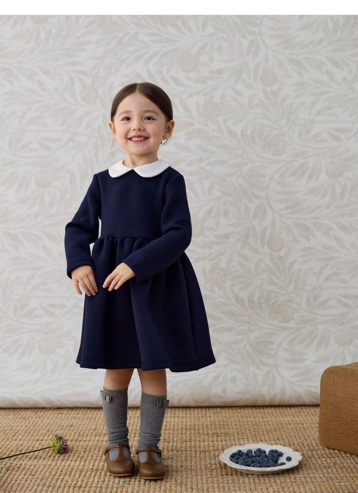 ワンピース キッズ 子供服フォーマル 女の子 長袖 白襟 こども服 子ども フォーマル 通園 通学 キッズ服 入園式 卒園式 入学式 発表会 結婚式 卒業式 シンプル 可愛い おしゃれ プレゼント