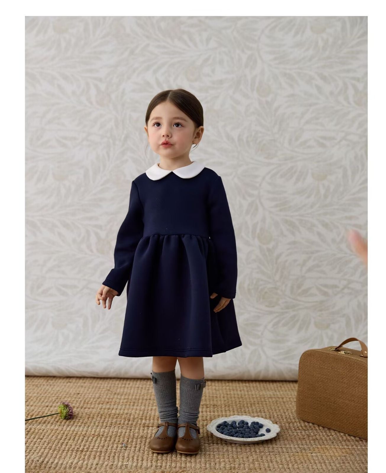 ワンピース キッズ 子供服フォーマル 女の子 長袖 白襟 こども服 子ども フォーマル 通園 通学 キッズ服 入園式 卒園式 入学式 発表会 結婚式 卒業式 シンプル 可愛い おしゃれ プレゼント