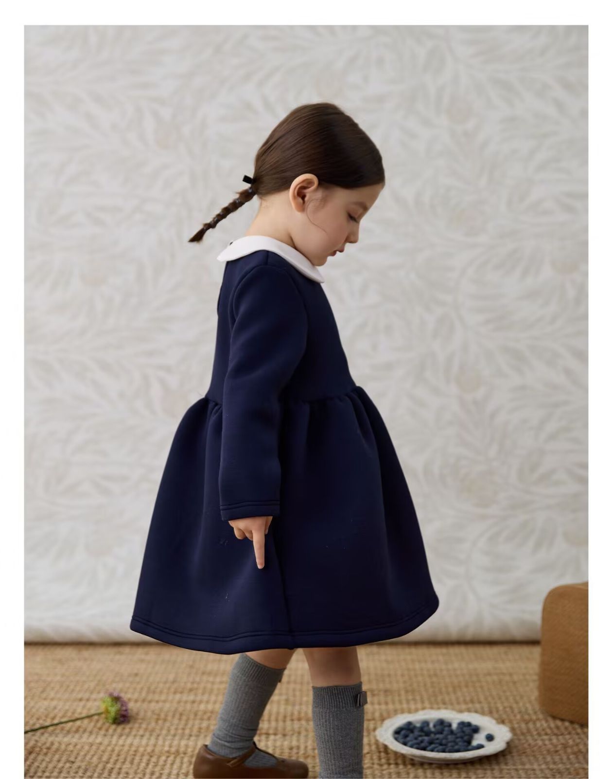 ワンピース キッズ 子供服フォーマル 女の子 長袖 白襟 こども服 子ども フォーマル 通園 通学 キッズ服 入園式 卒園式 入学式 発表会 結婚式 卒業式 シンプル 可愛い おしゃれ プレゼント