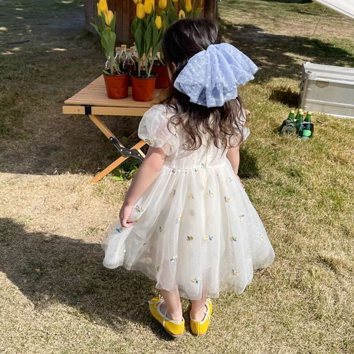 チュール ワンピース 女の子 子供 ドレス キッズ 半袖 子供服 こども服 子ども服 子ども 七五三 夏 ピアノ発表会 結婚式 音楽会 演奏会 刺繍 かわいい