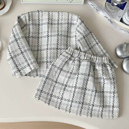 子供 ジャケット スカート 子供服 女の子 フォーマル セットアップ スーツ ガールズ フォーマルスーツ 春 秋 子供服 キッズスーツ 大人っぽい 結婚式 入園 子ども服 キッズ服 チェック柄 韓国風 かわいい 入学式 卒園式 卒業式xzzhang127