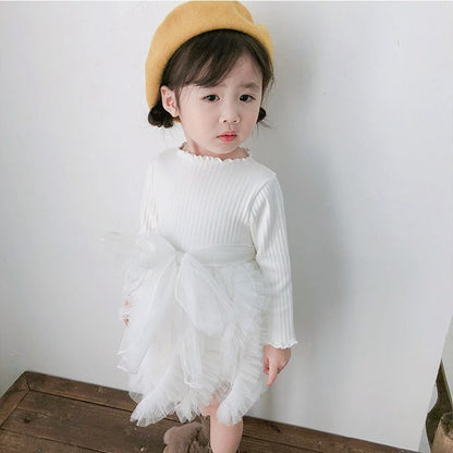 ワンピース 子供 チュニック 女の子 こども きれいめ ふわふわスカート 長袖 子ども 子供服 ベビー服 チュールスカート キッズ かわいい 保育園 フォーマル 誕生日 結婚式 ピアノ発表会 入園式 卒園式
