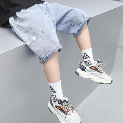 キッズ ジュニア パンツ Gパン ジーパン ゆったり 子ども ハーフパンツ ショートパンツ ズボン キッズ デニム 薄手 夏 子供服 短パン ボトムス 半ズボン ウエストゴム 男の子 女の子 カジュア#matud726822