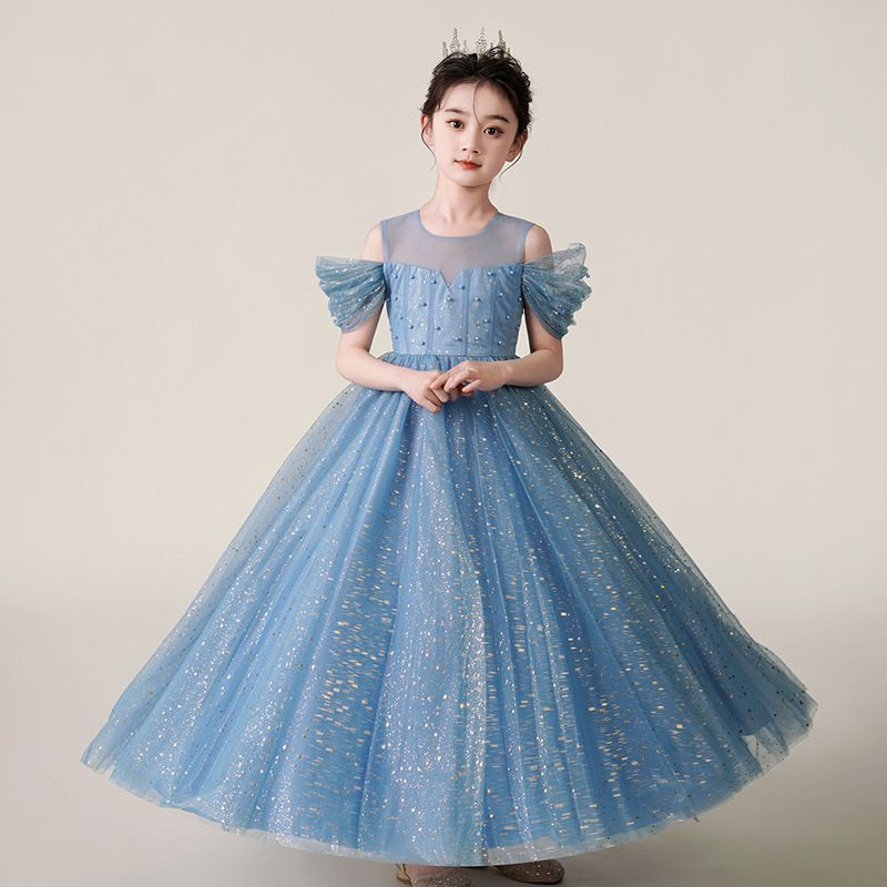 女の子 ドレス 子供ドレス ピアノ発表会 ロング 子ども コンクールガールズ 入園式 文化祭 学園祭 演奏会 クリスマス コスプレ イベント Aライン 上品 誕生日 パーティー 子供服 入学式 七五三 結婚式 卒業式 defu07☆DZ30