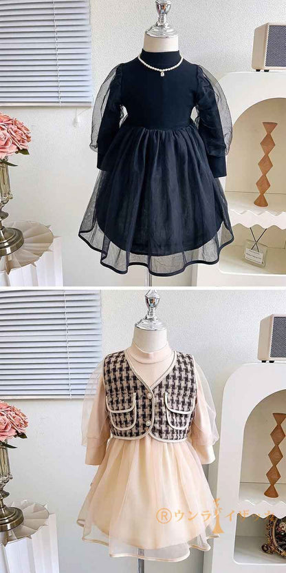 子ども服 女の子 セットアップ かわいい 入園式 卒園式 発表会 七五三 キッズ 長袖女の子 フォーマルワンピース 入学式 スーツ 女の子 卒園式 セットアップ ベスト ワンピース 2点セット 子供服 春服caig01