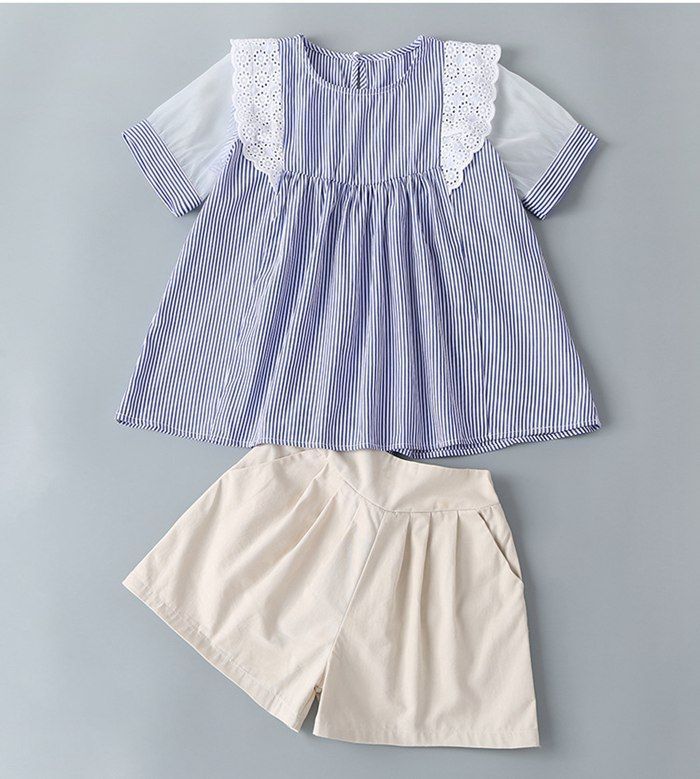 子供服 セットアップ 夏 子供服 女の子 夏服 半袖 上下セット ストライプ Tシャツ 2点セット パンツ 子供服 セットアップ 子供服 女の子 夏服 涼しい ゆったり カジュアル ナチュラル 子ども服 ガールズ ファッション yaqi02