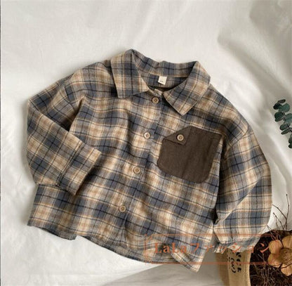シャツ キッズ 長袖 子供服 男の子 女の子 綿 コットン ベビー服 tシャツ カットソー 春服 春物 秋服 秋物 ティーシャツ 長そで トップス チェック柄 子供服 ジュニア ユニセックス 子ども服 赤ちゃん おしゃれ 可愛い gonglut01