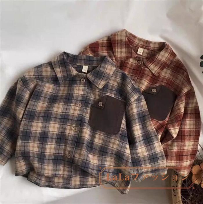 シャツ キッズ 長袖 子供服 男の子 女の子 綿 コットン ベビー服 tシャツ カットソー 春服 春物 秋服 秋物 ティーシャツ 長そで トップス チェック柄 子供服 ジュニア ユニセックス 子ども服 赤ちゃん おしゃれ 可愛い gonglut01