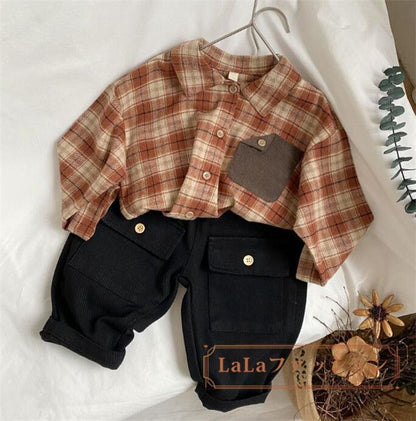 シャツ キッズ 長袖 子供服 男の子 女の子 綿 コットン ベビー服 tシャツ カットソー 春服 春物 秋服 秋物 ティーシャツ 長そで トップス チェック柄 子供服 ジュニア ユニセックス 子ども服 赤ちゃん おしゃれ 可愛い gonglut01