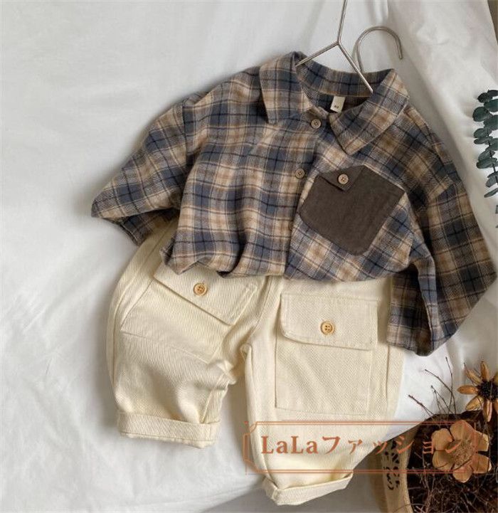 シャツ キッズ 長袖 子供服 男の子 女の子 綿 コットン ベビー服 tシャツ カットソー 春服 春物 秋服 秋物 ティーシャツ 長そで トップス チェック柄 子供服 ジュニア ユニセックス 子ども服 赤ちゃん おしゃれ 可愛い gonglut01