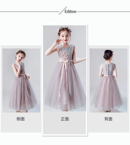 子供ドレス ピアノ発表会 ドレス チュールドレス 花柄 刺繍 女の子ドレス 結婚式 演奏会 フォーマル キッズドレス 入学式 撮影用 子ども服 パーティードレス 子供 キッズ 110 120 130 140 150 160babeila01